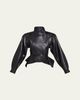 Balmain Leather Fitted Peplum Jacket - 1