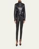 Balmain Leather Fitted Peplum Jacket - 2