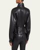 Balmain Leather Fitted Peplum Jacket - 3