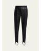 Balmain Leather Slim-Leg Stirrup Leggings - 1