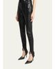 Balmain Leather Slim-Leg Stirrup Leggings - 2