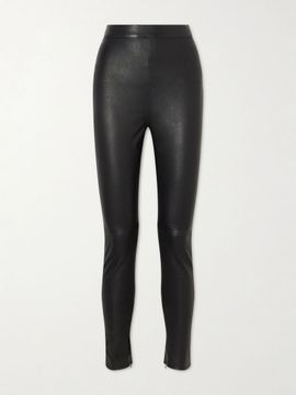 BALMAIN Leather straight-leg pants