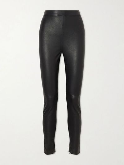 BALMAIN Leather straight-leg pants