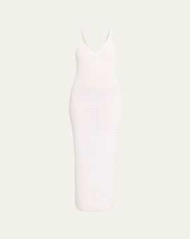 Balmain Long Sleeveless Crochet Dress