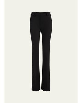Balmain Low-Rise Wool Satin Bootcut Pants