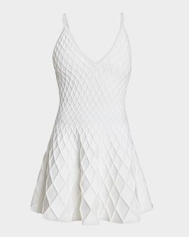 Balmain Quilted Knit Mini Dress