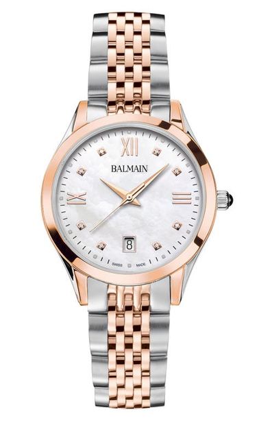 BALMAIN WATCHES BALMAIN WATCHES Classic R Diamond Two-Tone Bracelet Watch, 34mm