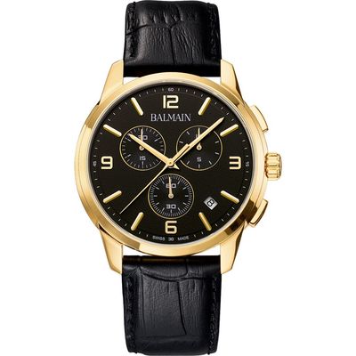 BALMAIN WATCHES BALMAIN WATCHES Madrigal Chronograph Leather Strap Watch, 42mm