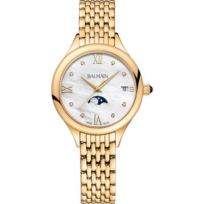 BALMAIN WATCHES BALMAIN WATCHES Mother-of-Pearl Diamond Moon Phase Bracelet Watch, 31mm