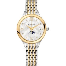BALMAIN WATCHES BALMAIN WATCHES Two-Tone Diamond Moon Phase Bracelet Watch, 31mm