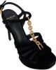 Balmain Women's 125MM Velvet Platform Sandals - 5