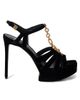 Balmain Women's 125MM Velvet Platform Sandals - 7