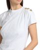 Balmain Women's 3-Buttons Draped T-Shirt - 6