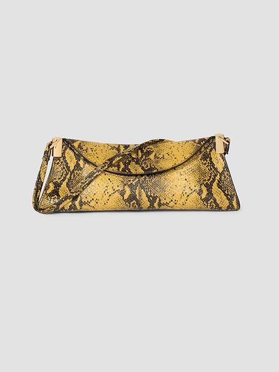 Balmain Women's 64-83 Small Python-Embossed Leather Shoulder Bag