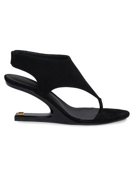 Balmain Women's 75MM Suede Slingback Sandals