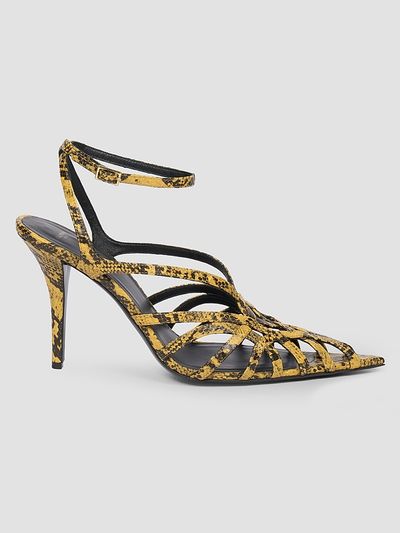 Balmain Women's 95MM Cage Python-Embossed Sandals