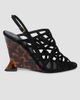 Balmain Women's 95MM Cage Suede Wedge Sandals - 1