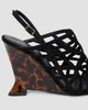 Balmain Women's 95MM Cage Suede Wedge Sandals - 5