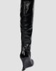 Balmain Women's 95MM Crinkled Patent Leather Wedge Boots - 2