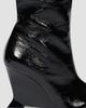 Balmain Women's 95MM Crinkled Patent Leather Wedge Boots - 3