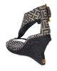 Balmain Women's 95MM Jacquard Espadrille Wedge Sandals - 3