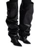 Balmain Women's 95MM Ruched Leather Over-The-Knee Boots - 8