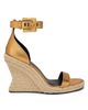 Balmain Women's Anthem Leather Espadrille Wedge Sandals - 7