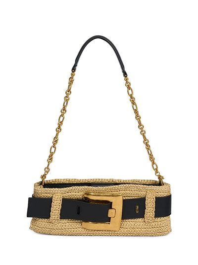 Balmain Women's Anthem Straw Mini Clutch