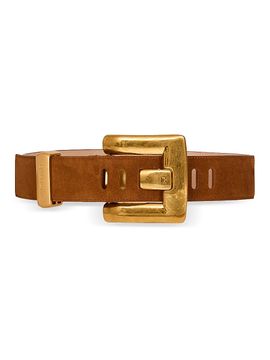 Balmain Women's Anthem Thick Suede Belt