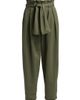 Balmain Women's Belted Cotton Twill Loose Pants - 1