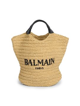 Balmain Women's Cabas Mini Woven Tote Bag