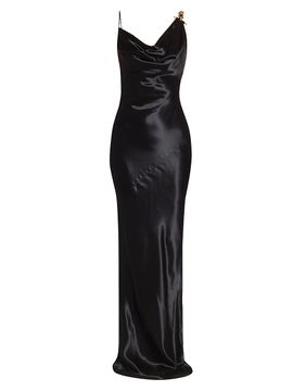 Balmain Women's Chain-Strap Satin Gown