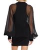 Balmain Women's Compact Knit Chiffon-Sleeve Minidress - 5