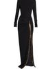 Balmain Women's Compact Knit Zip Slit Maxi Dress - 1