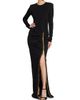 Balmain Women's Compact Knit Zip Slit Maxi Dress - 2