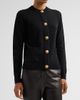 Balmain Women's Crewneck Cashmere-Wool Cardigan - 4
