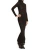 Balmain Women's Croc-Effect Knit Open-Back Maxi Dress - 4