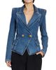 Balmain Women's Denim Double-Breasted Blazer - 3