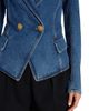 Balmain Women's Denim Double-Breasted Blazer - 6