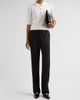 Balmain Women's Diamond-Knit-Sleeve Merino Wool Polo Shirt - 2