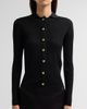Balmain Women's Flat Rib-Knit Polo Sweater - 5