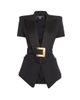 Balmain Women's Grain De Poudre Belted Virgin Wool Jacket - 7