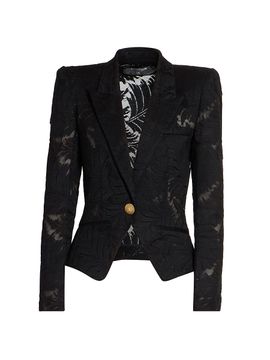 Balmain Women's Lace One-Button Blazer