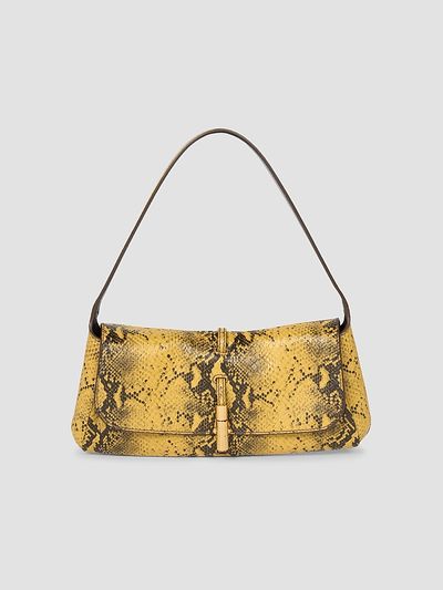 Balmain Women's Metropolis Python-Embossed Leather Shoulder Bag