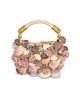 Balmain Women's Mini Ebene Shell-Embroidered Suede Top Handle Bag - 1
