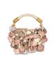 Balmain Women's Mini Ebene Shell-Embroidered Suede Top Handle Bag - 6
