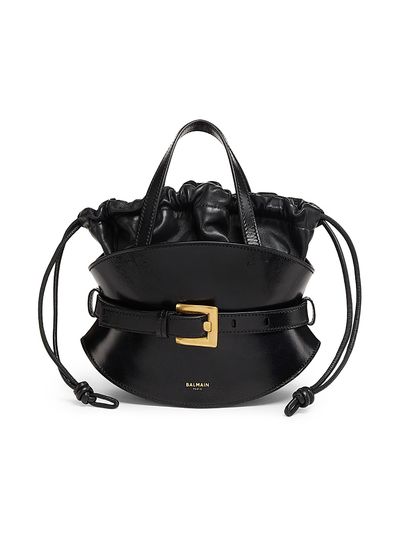 Balmain Women's Mini Shuffle Leather Top Handle Bag