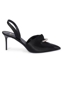 Balmain Women's Piercing 75MM Satin Slingback Pumps