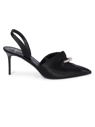 Balmain Women's Piercing 75MM Satin Slingback Pumps