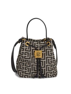 Balmain Women's Pulse Monogram Jacquard Bucket Bag